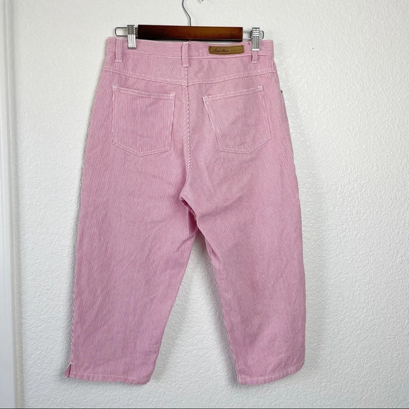 Vintage Bill Blass Pink and White Stripe High Waist Capris Pedal Pushers SZ 6P - Picture 3 of 12